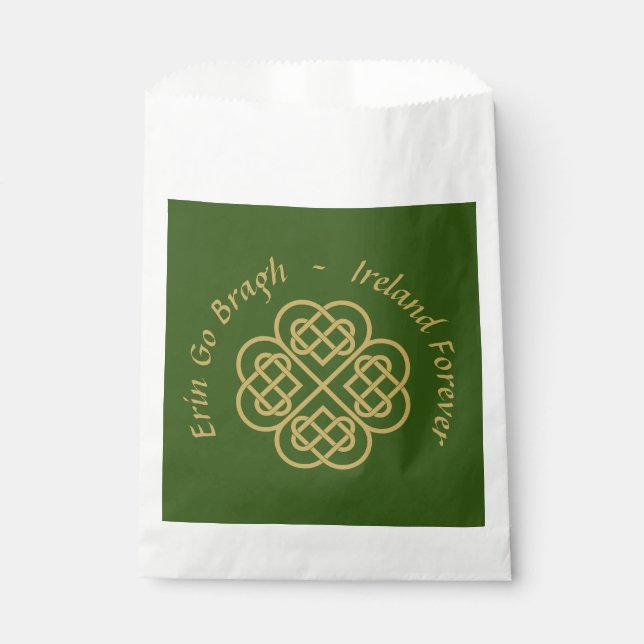Bolsa De Papel Erin Go Bragh Gold Celtic Shamrock (Anverso)