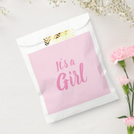 Bolsa De Papel Es un Chica, una ducha de bebé rosa claro, revelac