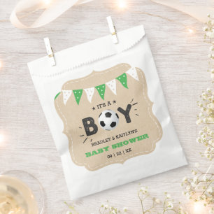 Bolsa De Papel ¡Es un chico! Baby Shower con temas de fútbol