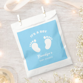 Bolsa De Papel Es Un Chico Divertido De Moda Baby Shower Blue Whi