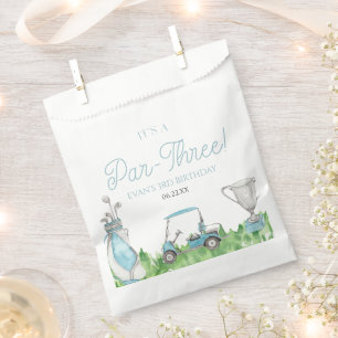 Bolsa De Papel Es un Fiesta de tercer cumpleaños del Golf Azul Pa