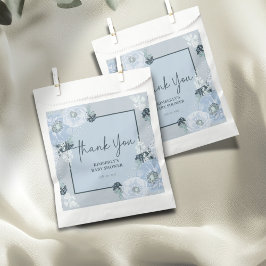 Bolsa De Papel Es un niño azul floral Baby Shower 
