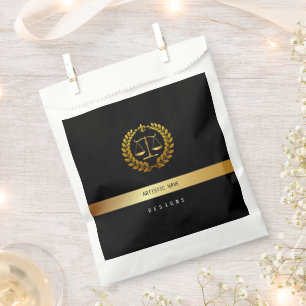Bolsa De Papel Escalas de justicia Classic Black&Gold Abogado