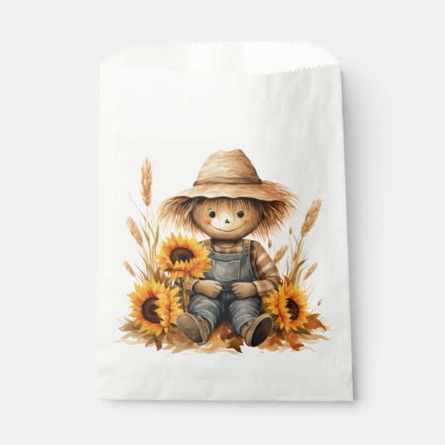 Bolsa De Papel Escarecrow con girasol (Anverso)