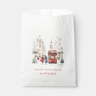 Bolsa De Papel Escena de la ciudad acuarela de los Navidades de L