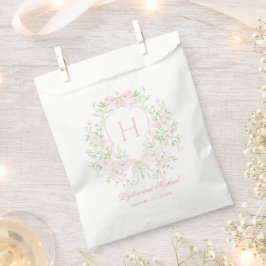 Bolsa De Papel Escudo dulce con arcos rosados | Boda de monograma