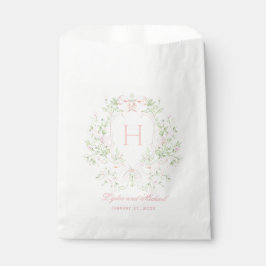 Bolsa De Papel Escudo dulce con arcos rosados | Boda de monograma