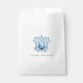 Bolsa De Papel Escudo Monogramado Azul de Bags Favor de Boda