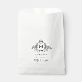 Bolsa De Papel Escudo Real Elegant Wreath Monograma Boda