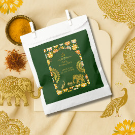 Bolsa De Papel esmeralda motivos hindúes tradicionales boda graci