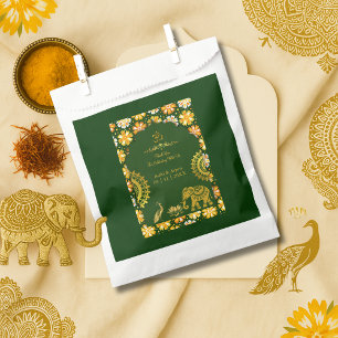 Bolsa De Papel esmeralda motivos hindúes tradicionales boda graci