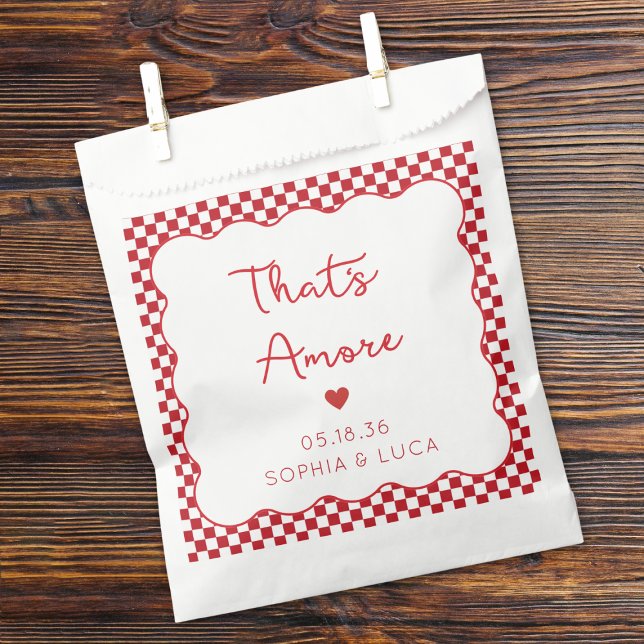 Bolsa De Papel "Eso es más" Moda Boda italiano bajo control rojo (Subido por el creador)