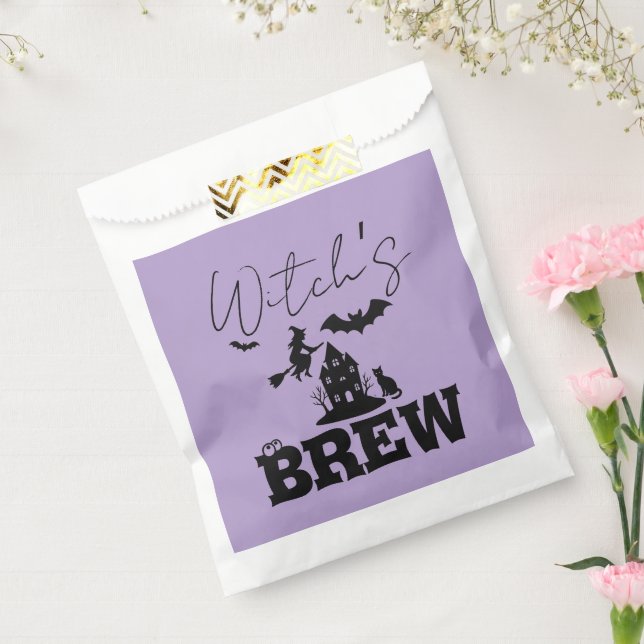 Bolsa De Papel Espeluznante casa embrujada y silueta de brujas | (Sellado)