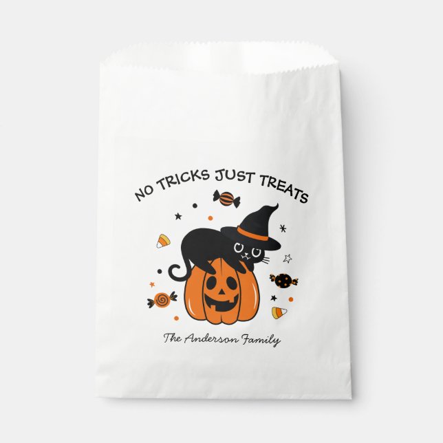 Bolsa De Papel Espeluznante Partido Halloween Negro Y Naranja (Anverso)