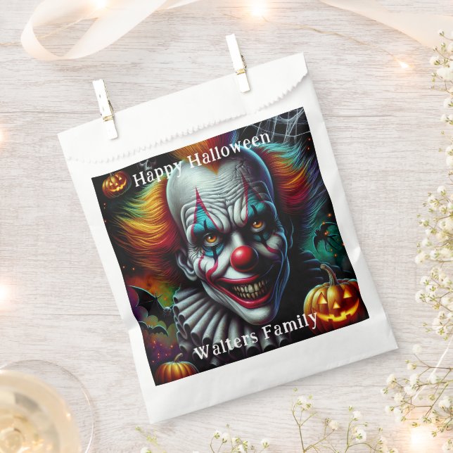 Bolsa De Papel Espeluznante payaso con fiesta de Halloween person (Cortado)