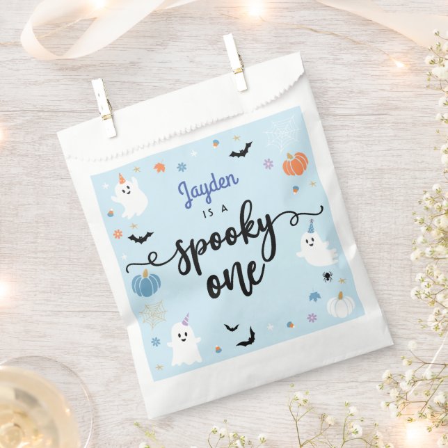 Bolsa De Papel Espeluznante un lindo fantasma azul Halloween 1er  (Cortado)