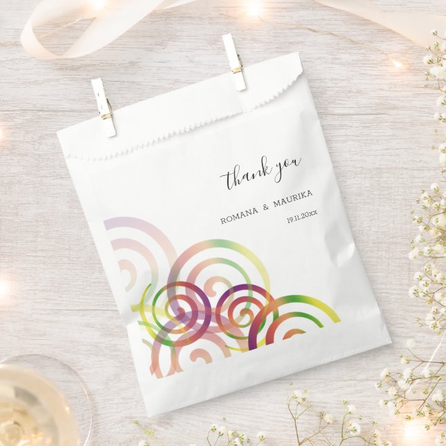 Bolsa De Papel Espirales de arcoíris personalizados chic (Cortado)