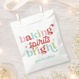 Bolsa De Papel Espíritu Retro Pastel de Panadería Navideño Brilla