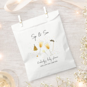 Bolsa De Papel Espolvorear Sip y ver Baby Shower de vidrio de cha