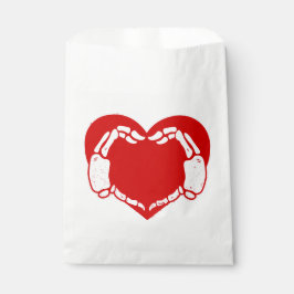 Bolsa De Papel esqueleto cardíaco manos gótica valentina rojo