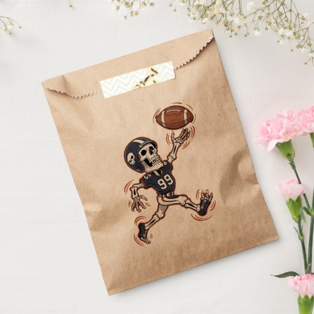 Bolsa De Papel Esqueleto de fútbol americano de Halloween (Sellado)