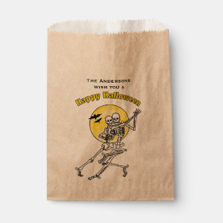 Bolsa De Papel Esqueletos bailando bajo la luna llena Halloween