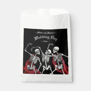 Bolsa De Papel Esqueletos Bailarines de la Muerte Roja Bodas Góti