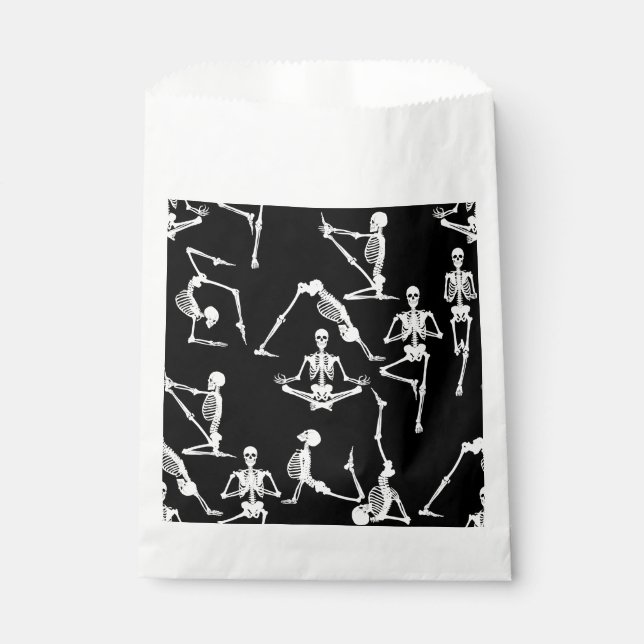Bolsa De Papel esqueletos de yoga de halloween negros (Anverso)