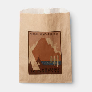 Bolsa De Papel Estado de Montana: Tribus Indígenas, Montañas, Pra