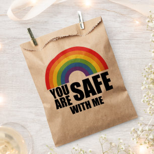 Bolsa De Papel Estás Seguro Conmigo Orgullo Arcoíris LGBTQ