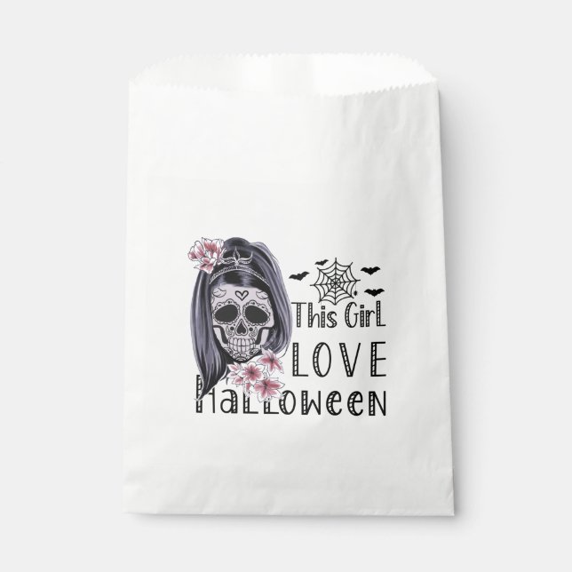 Bolsa De Papel Este Chica ama Halloween (Anverso)