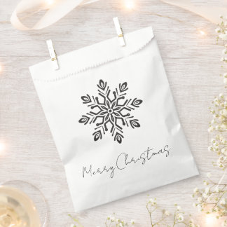 Bolsa De Papel Estilizado Copo de Nieve de Navidad Retro Simple