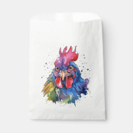 Bolsa De Papel Estilo de acuarela de pollo de gallo de campo