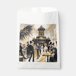 Bolsa De Papel Estilo Moulin rouge, negro y dorado, rico lujo