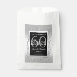 Bolsa De Papel Estilosos diamantes plateados 60 años Boda