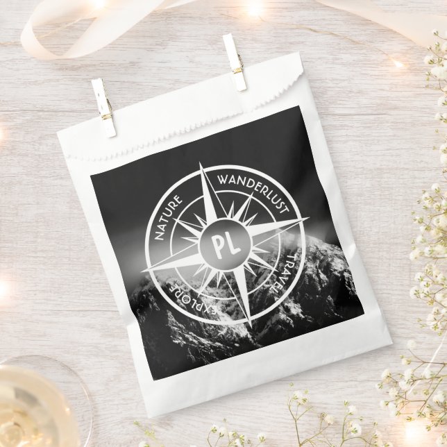 Bolsa De Papel Estrella de brújula emblema monopólico montañas dr (Cortado)