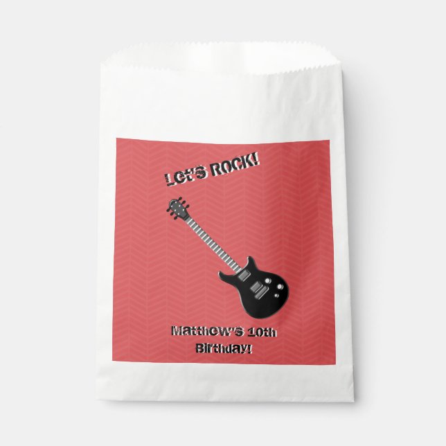 Bolsa De Papel Estrella de rock de guitarra (Anverso)