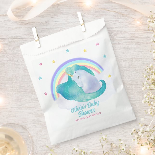 Bolsa De Papel Estrella genial Pastel Baby Shower arcoiris Unicor (Cortado)