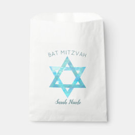Bolsa De Papel Estrella Opal Azul De Bat Mitzvah De David Glam Fi