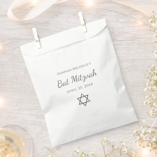 Bolsa De Papel Estrella simple de David Simple Bat Mitzvah (Cortado)