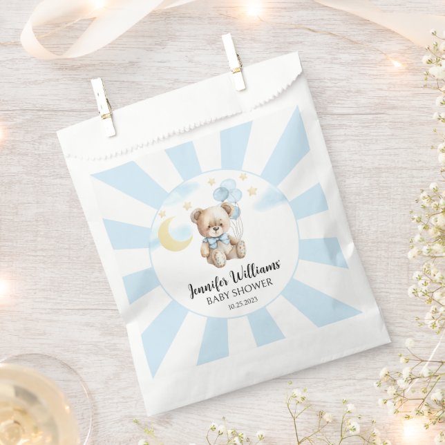 Bolsa De Papel Estrellas de la luna osos de peluche bebé ducha ca (Cortado)