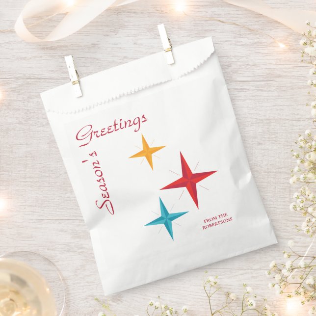 Bolsa De Papel Estrellas de Navidades de sangre, vacaciones moder (Cortado)