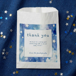 Bolsa De Papel Estrellas y cielo nocturno bebé ducha azul gracias