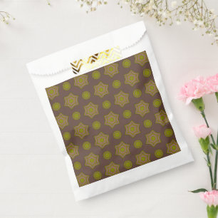 Bolsa De Papel Estrellas y círculos en marrón y verde