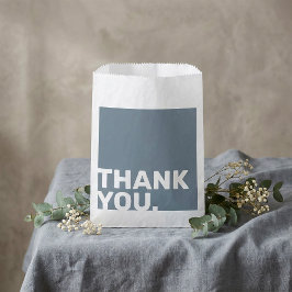 Bolsa De Papel Etiqueta de agradecimiento de boda azul audaz