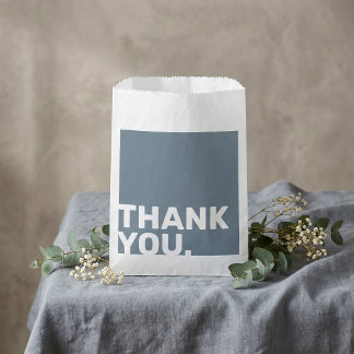 Bolsa De Papel Etiqueta de agradecimiento de boda azul audaz