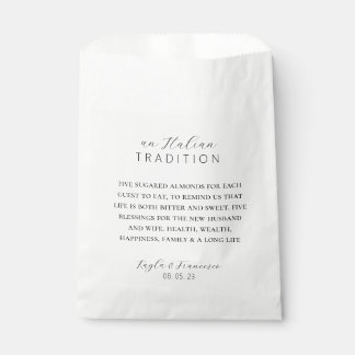 Bolsa De Papel Etiqueta de favor de la tradición Boda de almendra