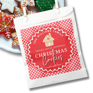 Bolsa De Papel Etiqueta de galletas de Navidad de casa de pan de 