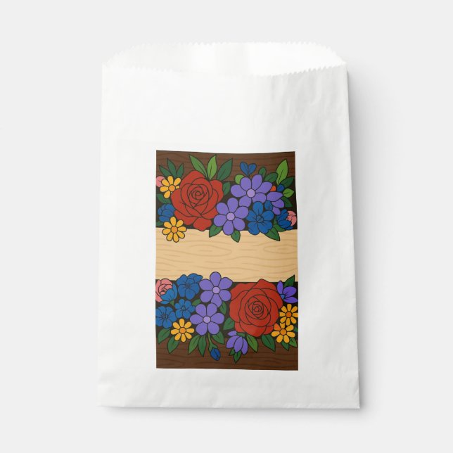 Bolsa De Papel Etiqueta de nombre de flor (Anverso)