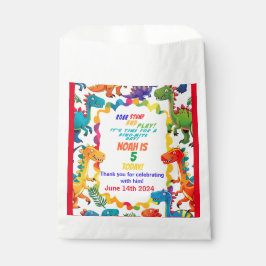 Bolsa De Papel Etiqueta de regalo de cumpleaños de dinosaurios co